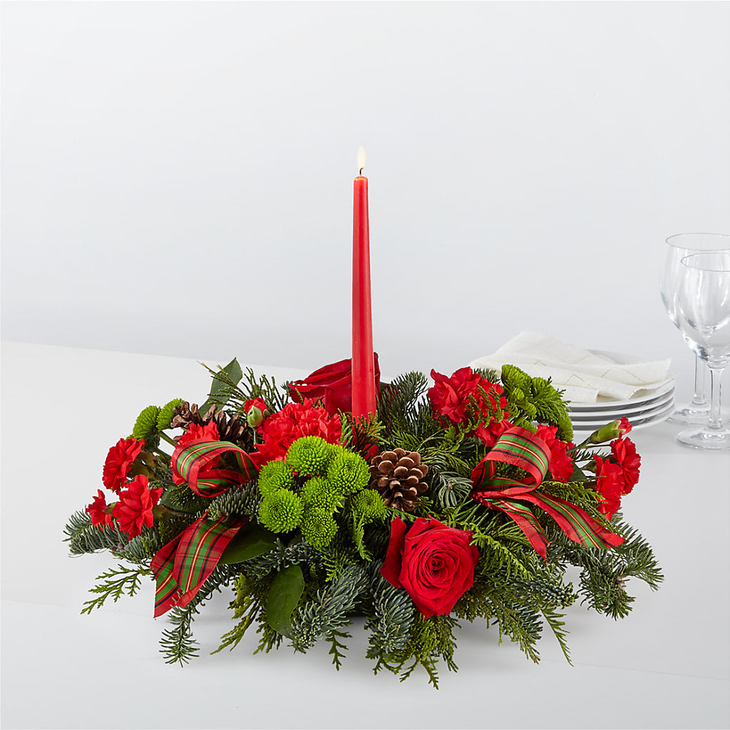 By the Candlelight Centerpiece – Flowers By Albert, Lowell MA