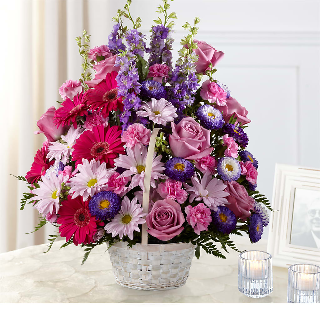 Pastel Peace Basket – Flowers By Albert, Lowell MA