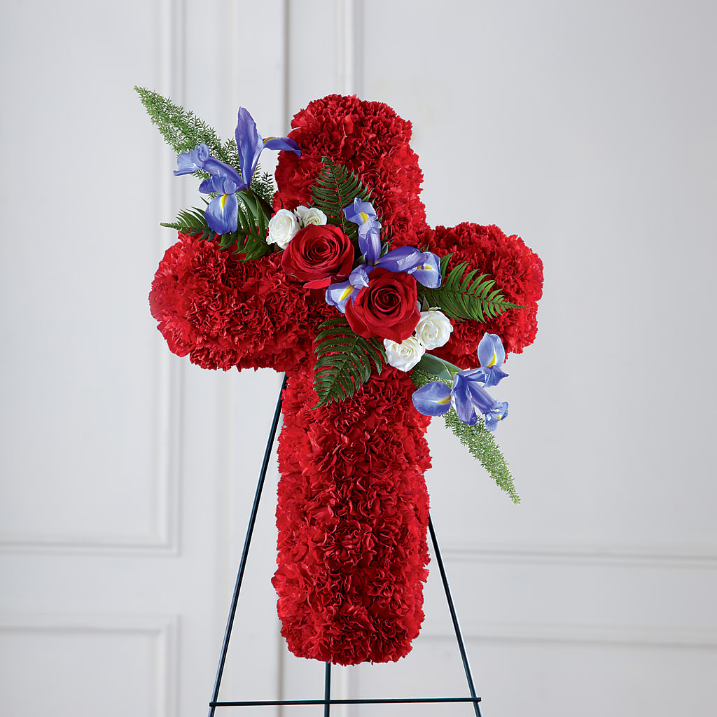 Faithful Hero Floral Cross – Flowers By Albert, Lowell MA