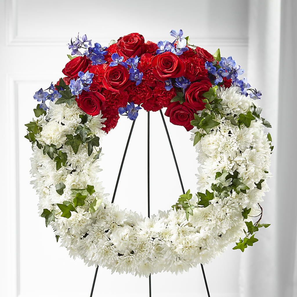 Patriotic Passion Wreath – Flowers By Albert, Lowell MA