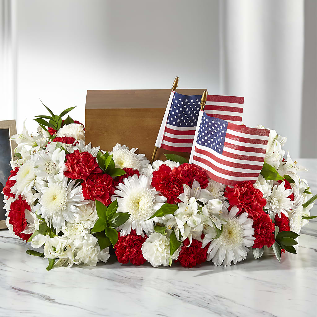 Spirit of Patriotism Cremation Adornment – Flowers By Albert, Lowell MA