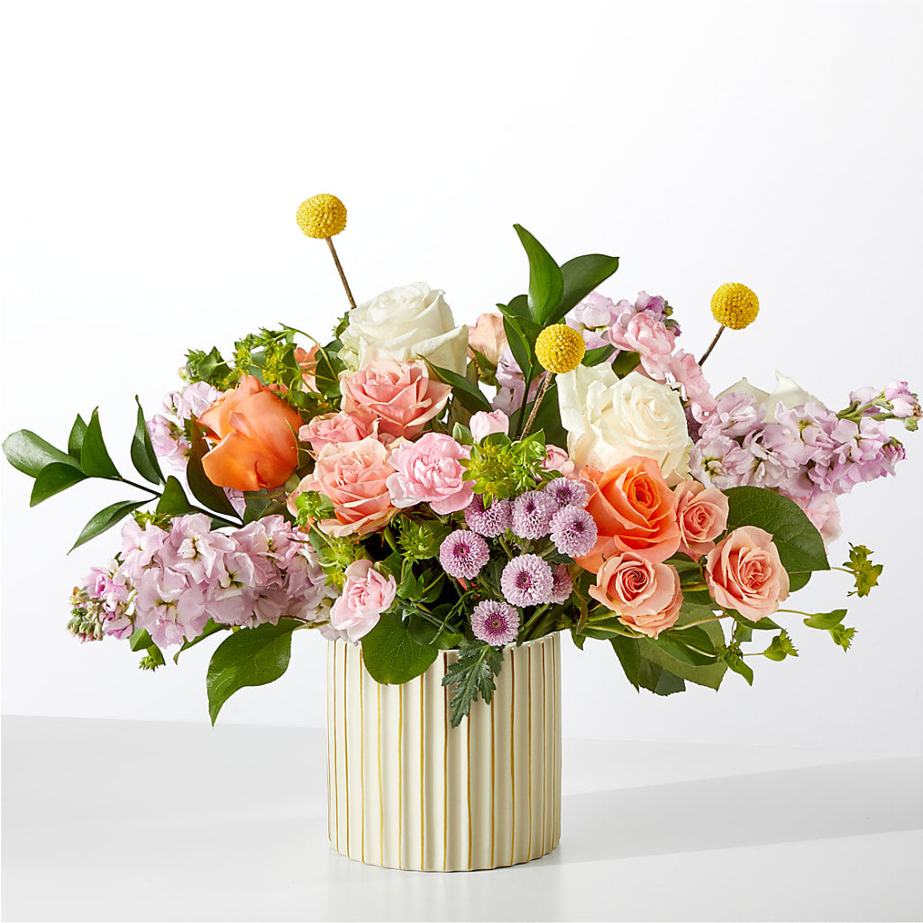 French Market Bouquet with Ivory Vase – Flowers By Albert, Lowell MA