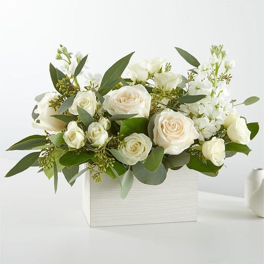 Fresh Linen Box Bouquet –  Flowers By Albert, Lowell MA