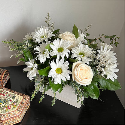 Fresh Linen Box Bouquet –  Flowers By Albert, Lowell MA