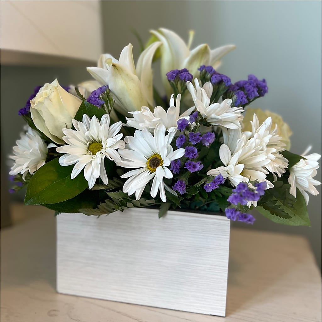 Beyond Blue Box Bouquet –  Flowers By Albert, Lowell MA