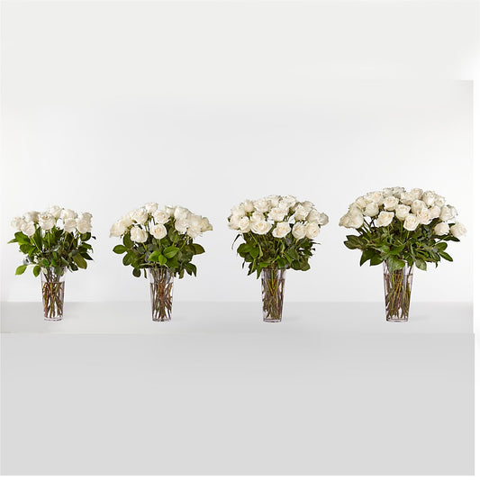 Long Stem White Rose Bouquet –  Flowers By Albert, Lowell MA