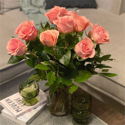 Long Stem Pink Rose Bouquet –  Flowers By Albert, Lowell MA