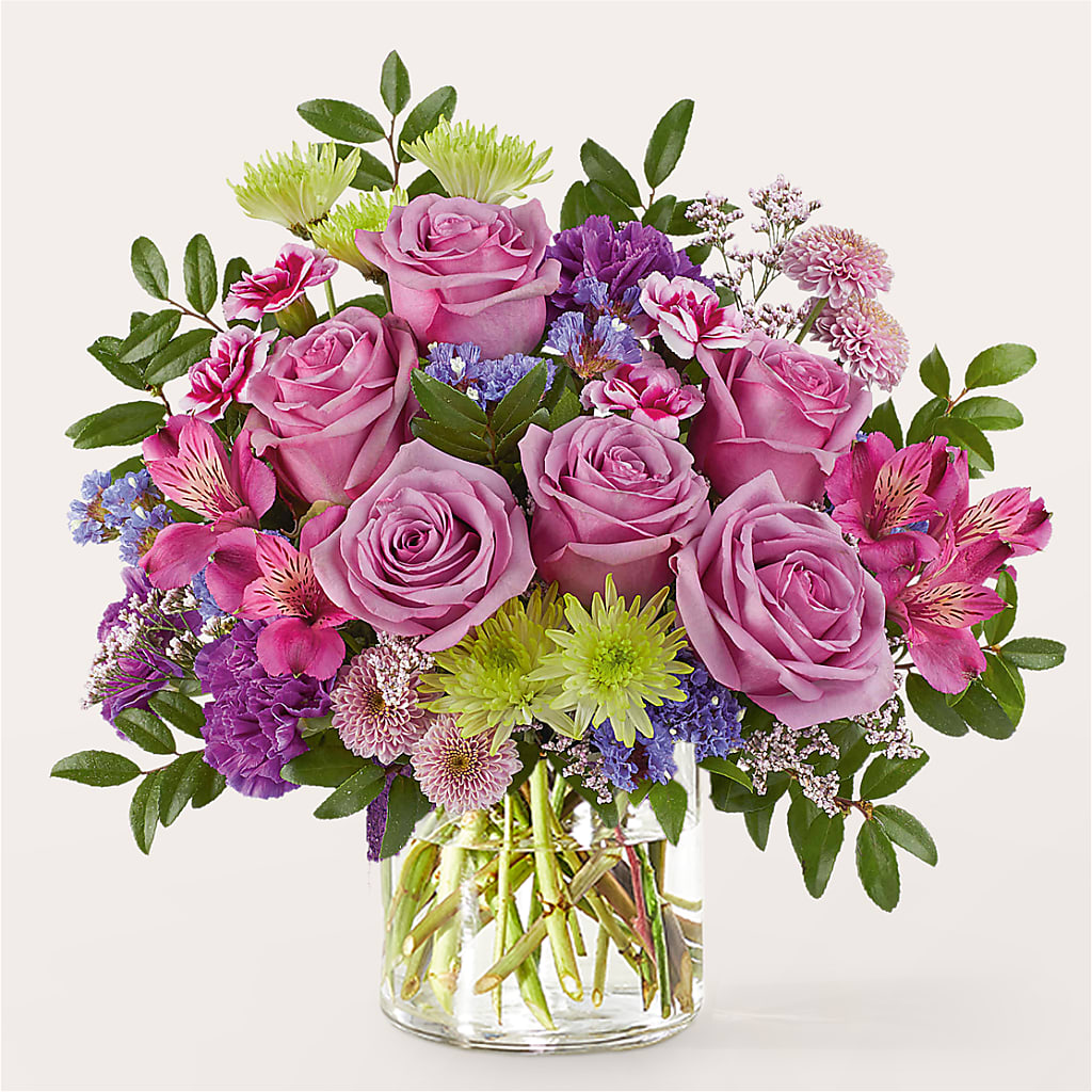 Glass Half Full Bouquet –  Flowers By Albert, Lowell MA