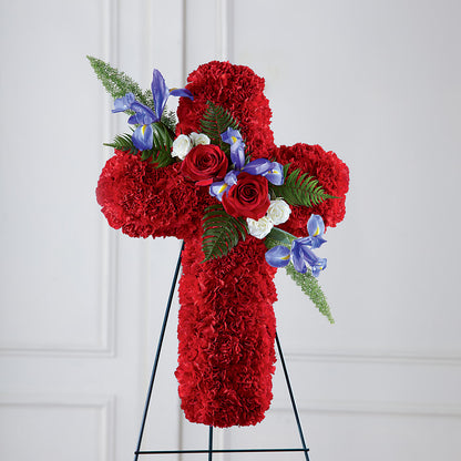 Faithful Hero Floral Cross –  Flowers By Albert, Lowell MA