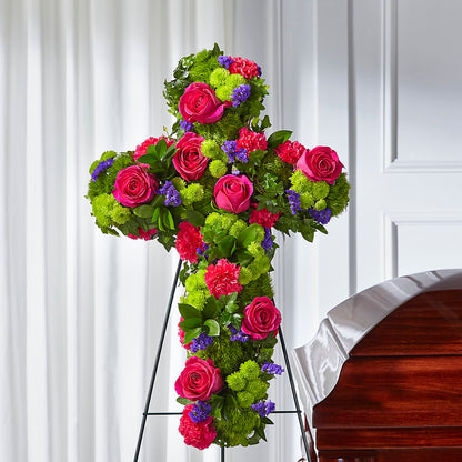 Tribute Rose Floral Cross –  Flowers By Albert, Lowell MA