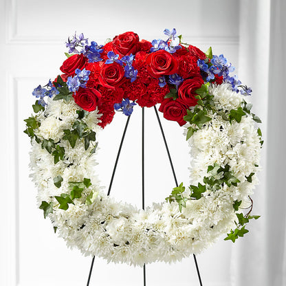 Patriotic Passion Wreath –  Flowers By Albert, Lowell MA