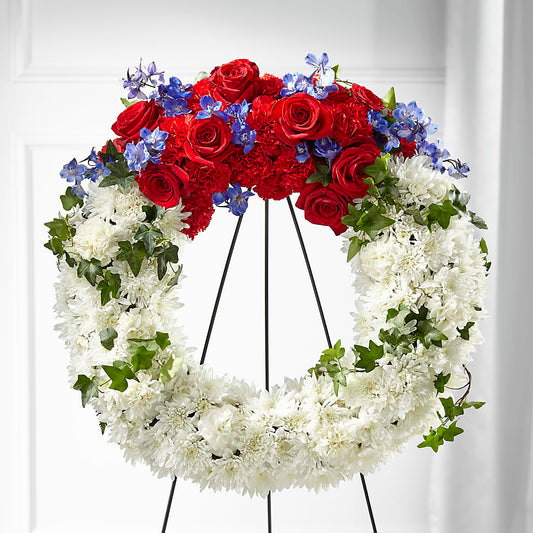 Patriotic Passion Wreath –  Flowers By Albert, Lowell MA