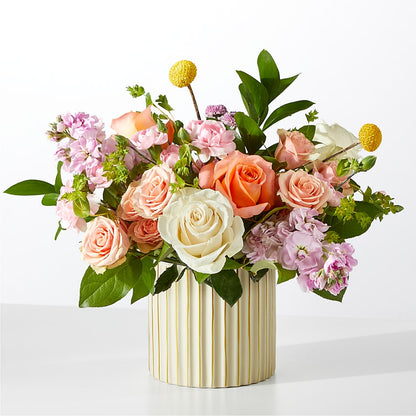 French Market Bouquet with Ivory Vase –  Flowers By Albert, Lowell MA