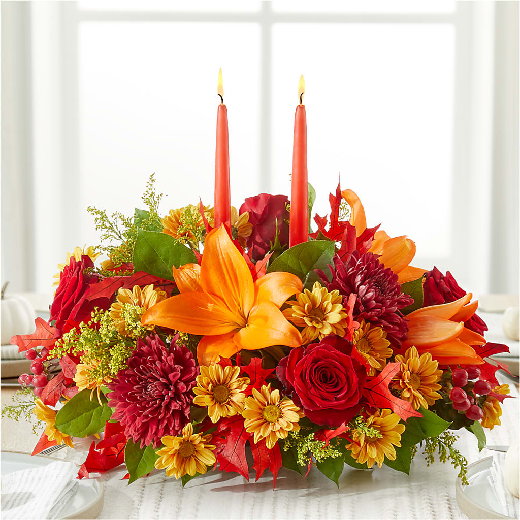 Autumn's Embrace Centerpiece –  Flowers By Albert, Lowell MA