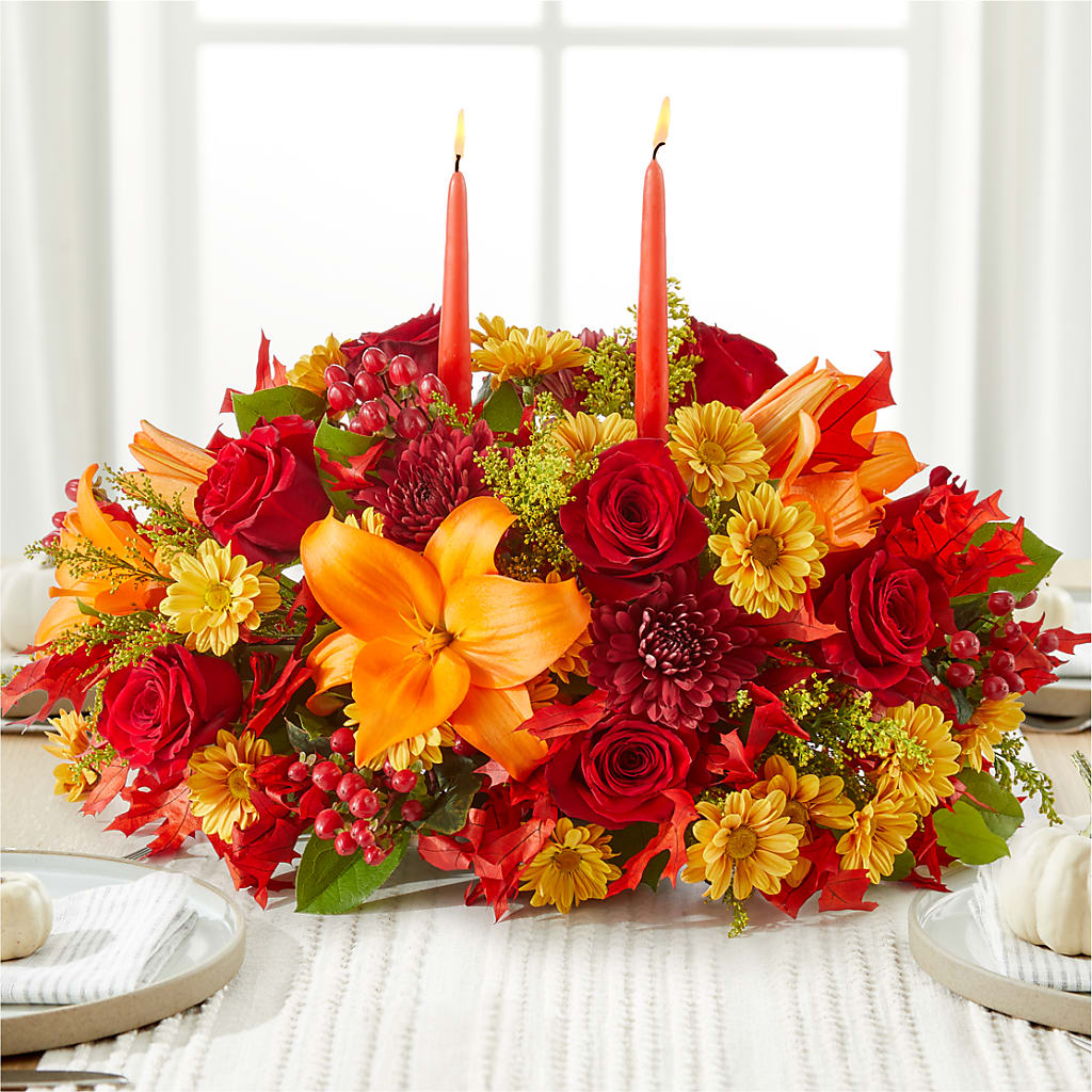Autumn's Embrace Centerpiece –  Flowers By Albert, Lowell MA