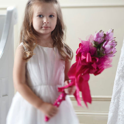 Sparkle Pink Flower Girl Bouquet –  Flowers By Albert, Lowell MA